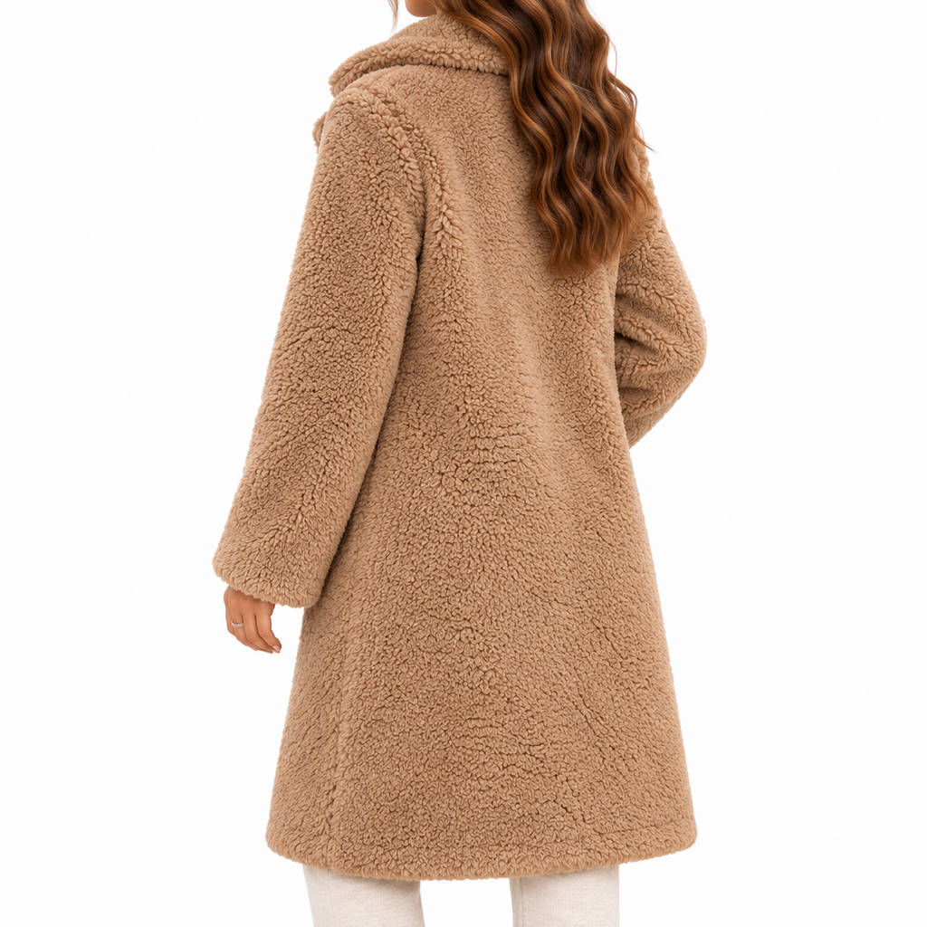 Women's Oversized Teddy Fleece Long Coat, view 3